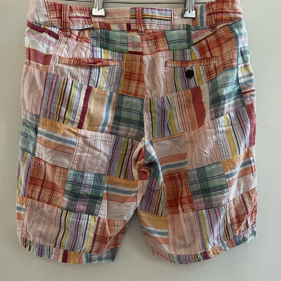 J.Crew Patchwork Bermuda Shorts Size 4 Madras Plaid Preppy Summer Coastal - Picture 3 of 6